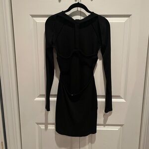 Open Back Black Dress